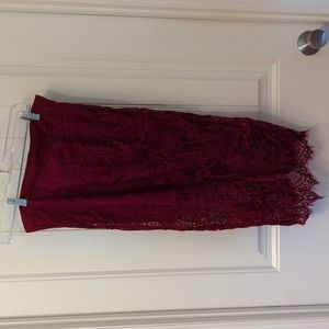 NWT Band of Gypsies Red Lace Skirt | M